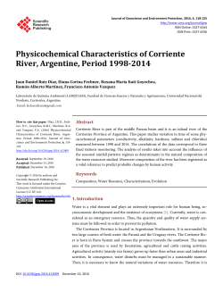 Physicochemical Characteristics of Corriente River, Argentine