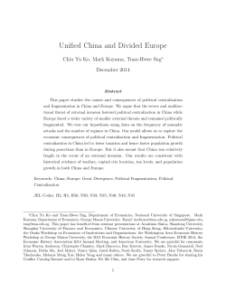 Unified China and Divided Europe