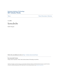 Synecdoche - RIT Scholar Works - Rochester Institute of Technology