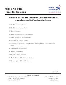 Tip Sheets for Trustees - American Library Association