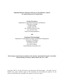 Adjusting Monetary Measures of Poverty to Non