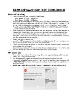 EXAM SOFTWARE (SOFTEST) INSTRUCTIONS