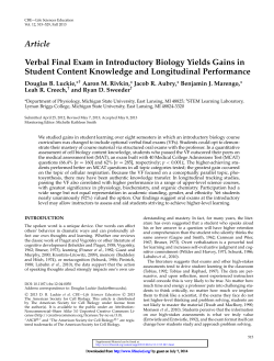 CBE-LSE paper 2013 - Michigan State University