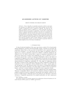 QUASIORDER LATTICES OF VARIETIES 1. Introduction A class of