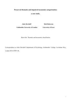 Preserved thematic and impaired taxonomic categorisation: a case
