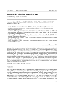 Annotated check-list of the mammals of Iran