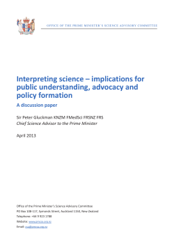 Interpreting Science - Office of the Prime Minister`s Chief Science