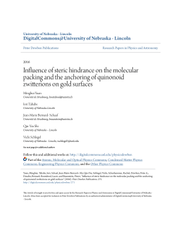 Influence of steric hindrance on the molecular packing and the