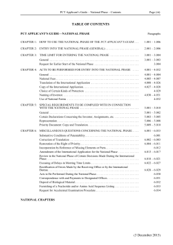 PCT Applicant`s Guide &ndash; National Phase