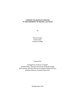 A REPORT ON GRADUATE WRITING AT THE UNIVERSITY OF