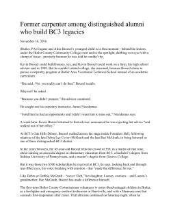 Former carpenter among distinguished alumni who build BC3 legacies