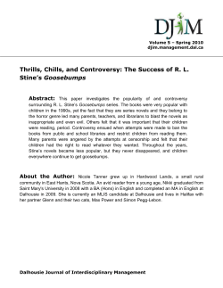 Stine`s Goosebumps - Dalhousie Journal of Interdisciplinary