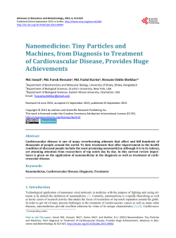 Nanomedicine: Tiny Particles and Machines, from Diagnosis to