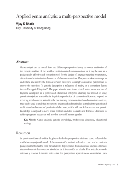 Applied genre analysis: a multi-perspective model