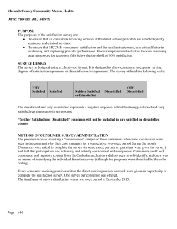 Direct Provider 2013 Survey - Macomb County Community Mental
