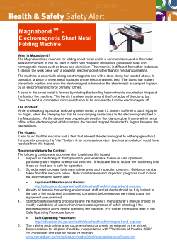 Magnabend Safety Alert