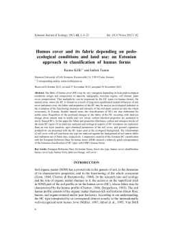 Humus cover and its fabric depending on pedo