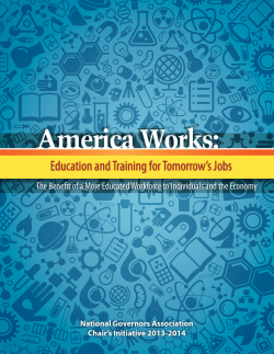 America Works: Education and Training for Tomorrow`s Jobs