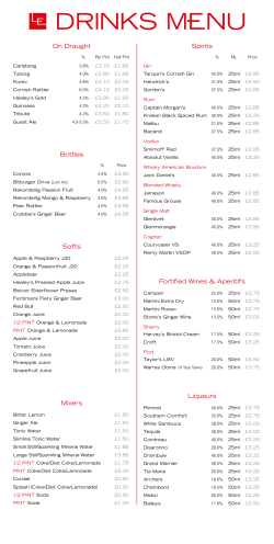 Drinks Menu