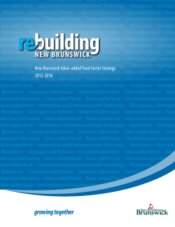 New Brunswick Value-added Food Sector Strategy 2012-2016