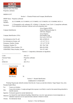 Material Safety Data Sheet Propylene carbonate MSDS# 01357