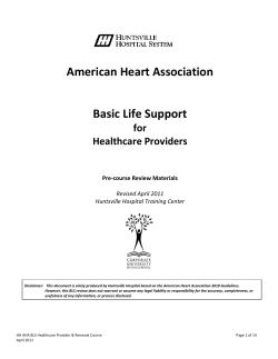 Huntsville BLS HCP-2010 Study Guide
