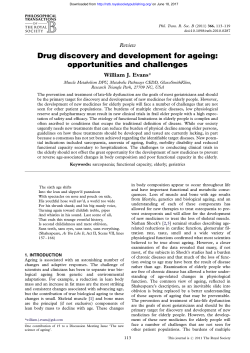 Drug discovery and development for ageing