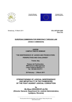 STRENGTHENING OF JUDICIAL INDEPENDENCE AND