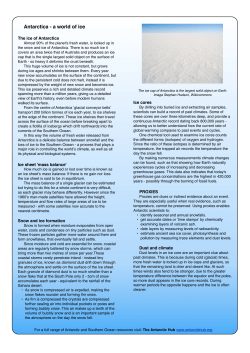 Antarctica a world of ice - Gateway Antarctica