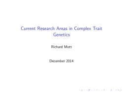 lecture - Wellcome Trust Centre for Human Genetics