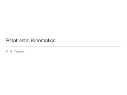 Lecture 5 Relativistic Kinematics