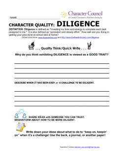 diligence - Character Council of Cincinnati