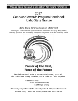 Goals and Awards - National Grange