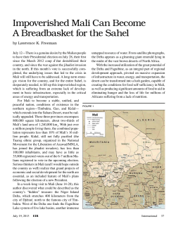 Impoverished Mali Can Become A Breadbasket for the Sahel