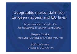 Geographic market definition between national and EU level: Some