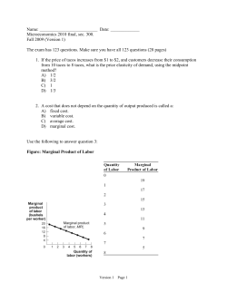 Microeconomics 2010 final, sec. 300. Fall 2009 (Version 1)