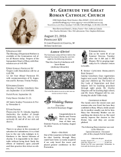the Bulletin - St. Gertrude the Great