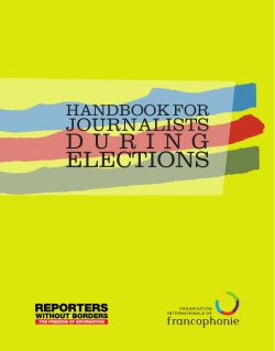 Handbook for Journalists during Elections