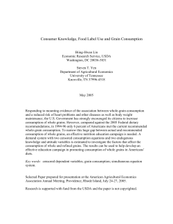 Consumer Knowledge, Food Label Use and Grain