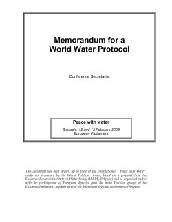Memorandum for a World Water Protocol