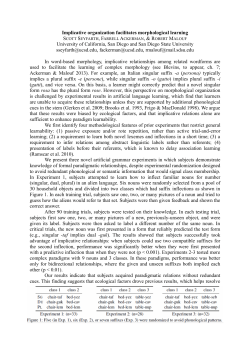 Implicative organization facilitates morphological learning SCOTT