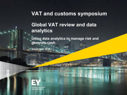 Global VAT review and data: Using data analytics to manage