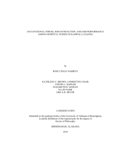 occupational stress, job satisfaction, and job performance