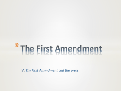 The First Amendment and the Press