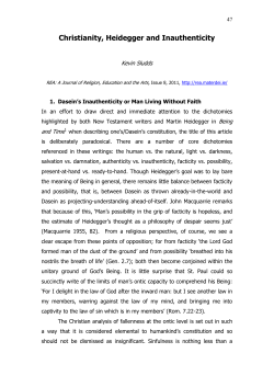 Christianity, Heidegger and Inauthenticity
