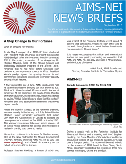 aims-nei news briefs - Perimeter Institute