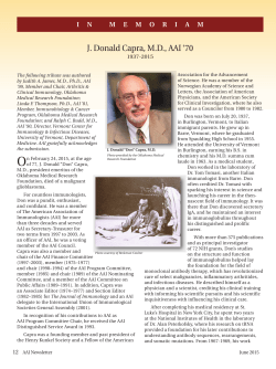 AAI in memoriam - The American Association of Immunologists