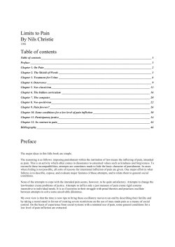 Limits to Pain By Nils Christie Table of contents Preface