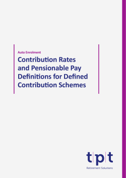Contribution Rates and Pensionable Pay Definitions for Defined
