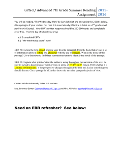 Gifted / Advanced 7th Grade Summer Reading Assignment
